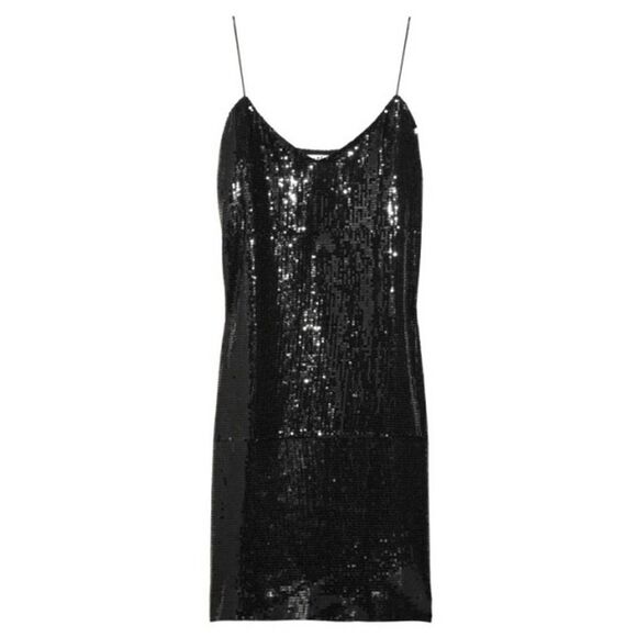 Tibi Dresses & Skirts - Tibi Black Party Sequined Spaghetti Strap Mini Slip Dress womens 4